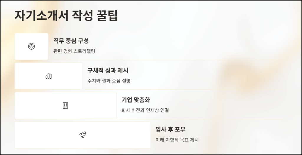 자기소개서 작성 꿀팁