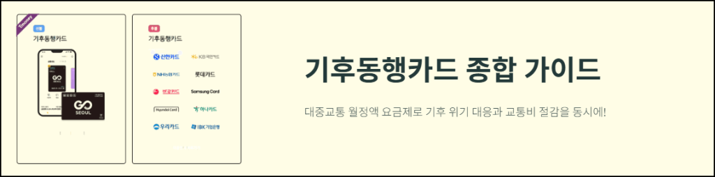 기후동행카드 종합 가이드