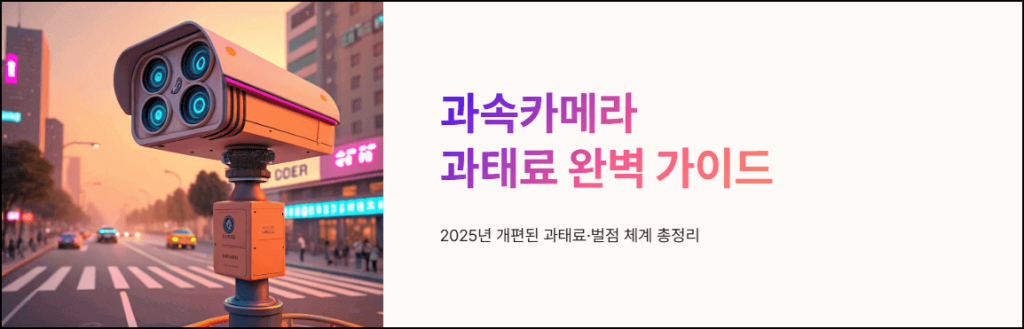 과속카메라 과태료 완벽 가이드