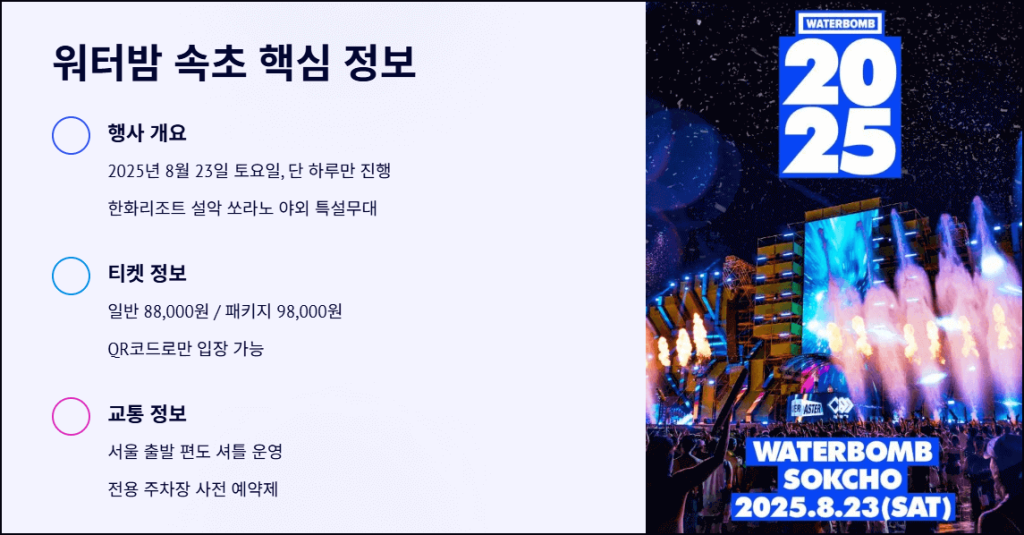 워터밤 속초 2025 주요 정보