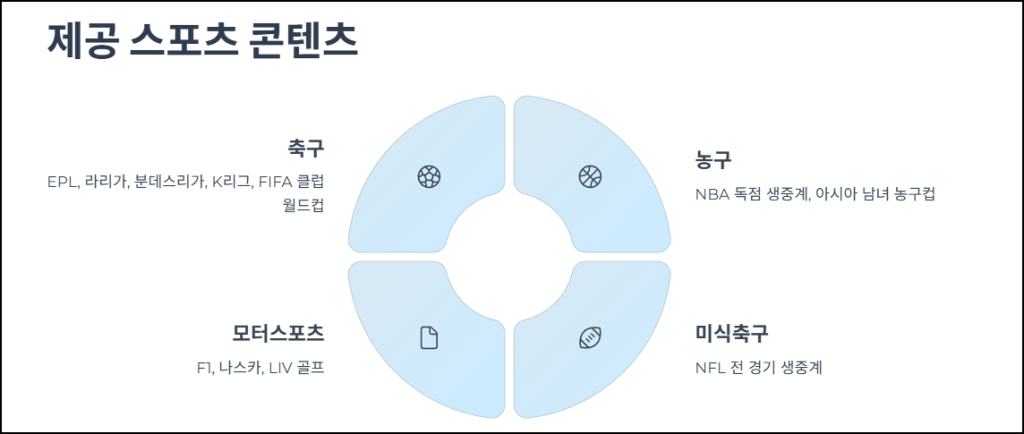 제공 스포츠 콘텐츠