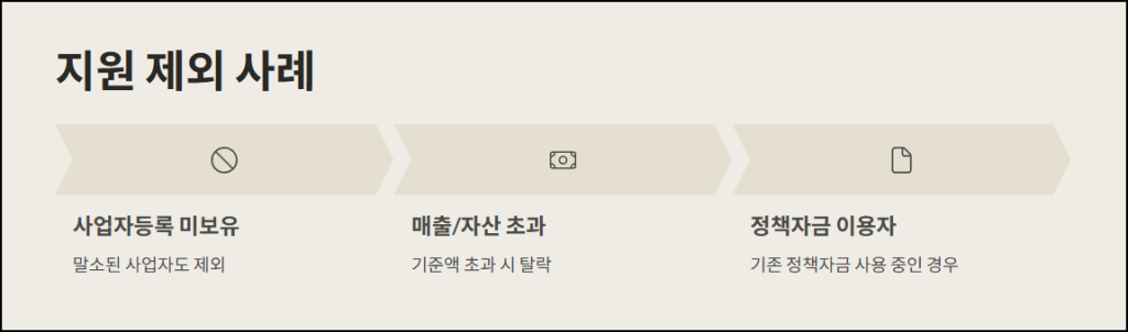지원 제외 사례