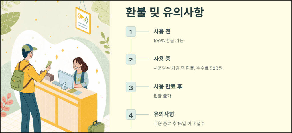 환불 및 사용 종료 시 유의사항