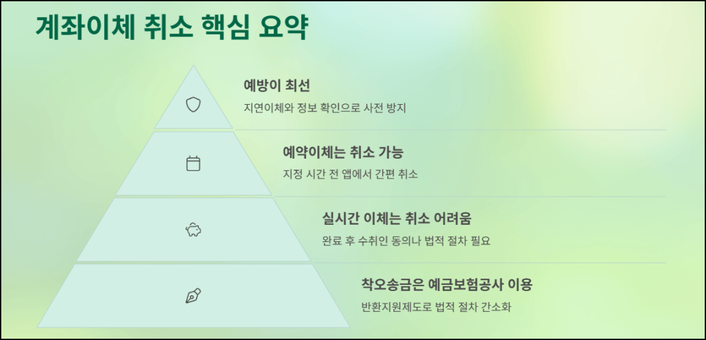 계좌이체 취소 핵심 요약