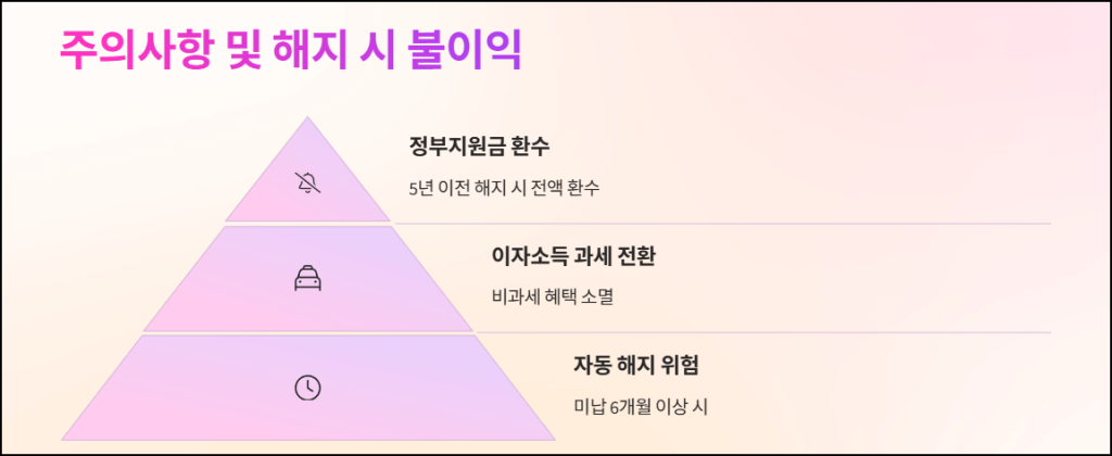 주의사항 및 해지 시 불이익
