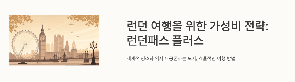 런던 여행을 위한 가성비 전략: 런던패스 플러스