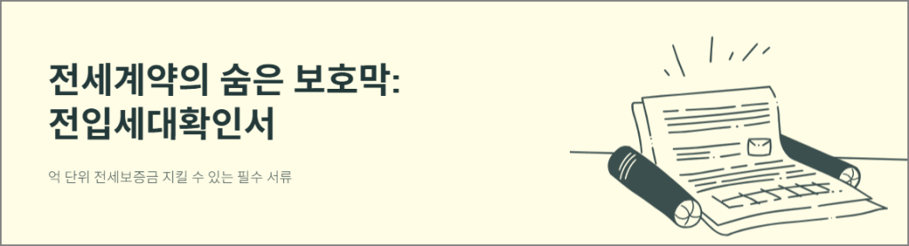 전세계약의 숨은 보호막: 전입세대확인서