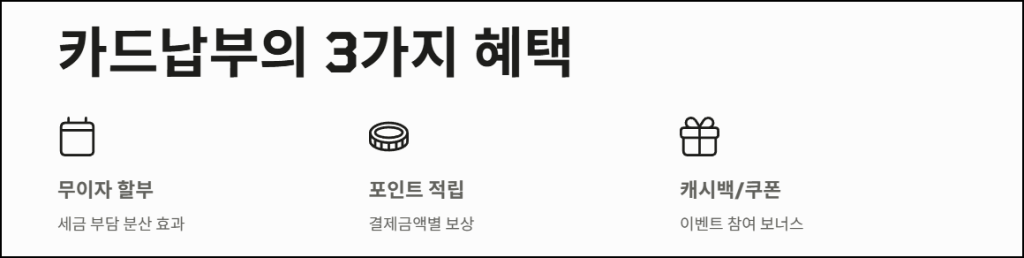 카드납부의 3가지 혜택