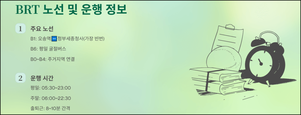 BRT 노선 및 운행 정보