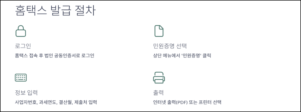홈택스 발급 절차