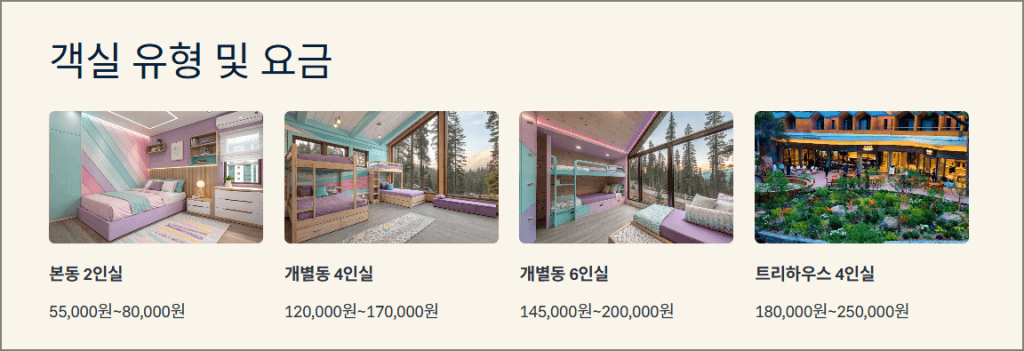 객실 유형과 요금