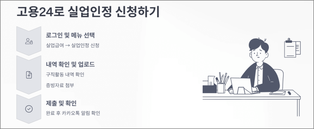 고용24로 실업인정 신청하기