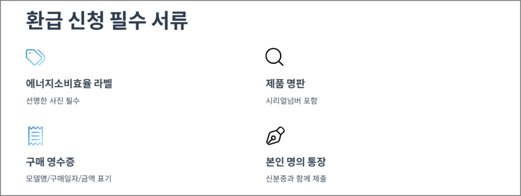 환급 신청 필수 서류