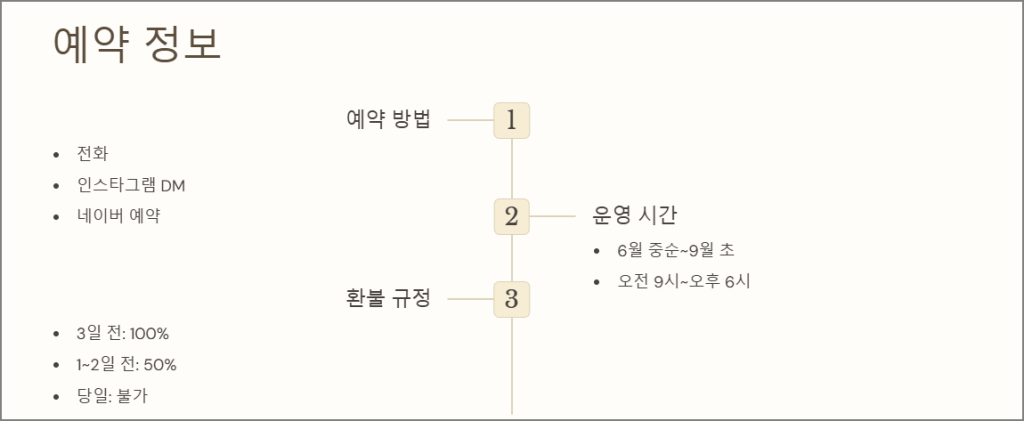 예약 정보