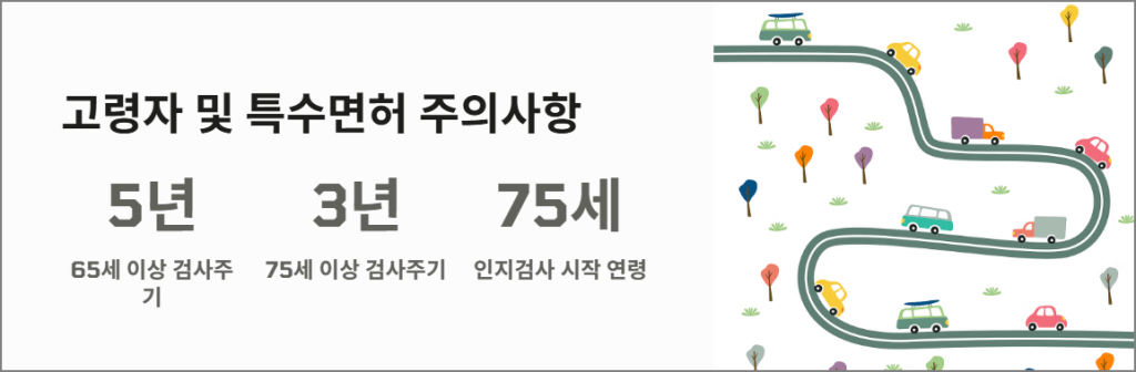 고령자 및 특수면허 대상자 주의사항