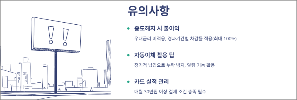 신한은행 전설의 적금 유의사항