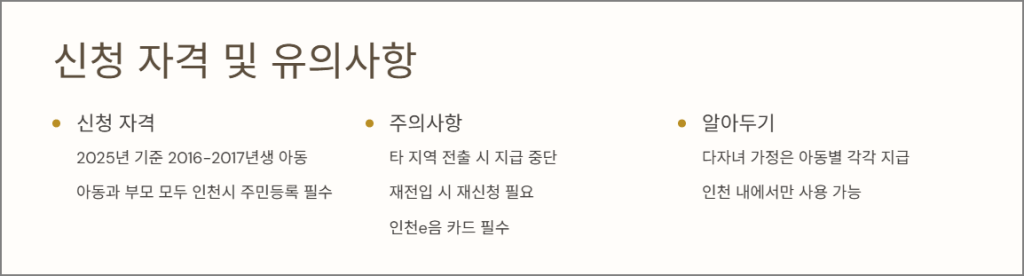 신청 자격 및 유의사항
