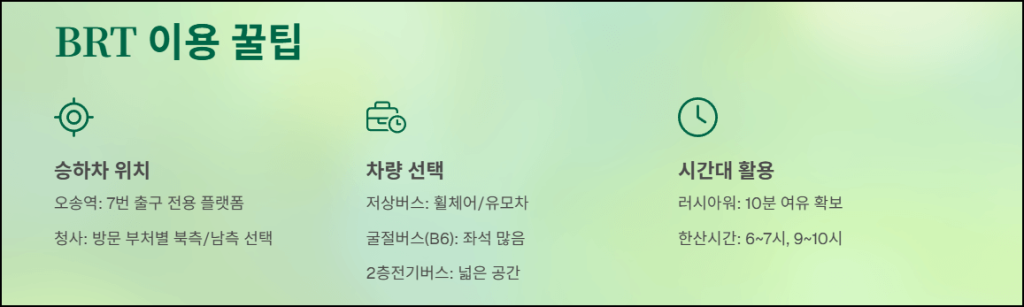 BRT 이용 꿀팁