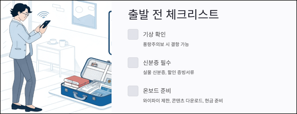 출발 전 체크리스트