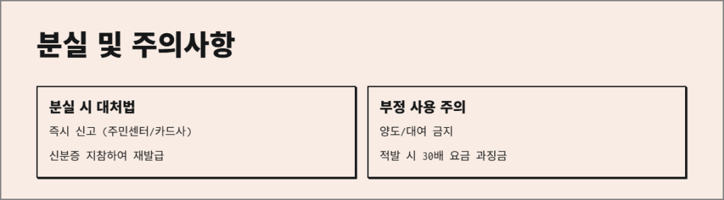 어르신 교통카드 분실 재발급 및 주의사항