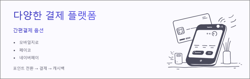 다양한 결제 플렛폼