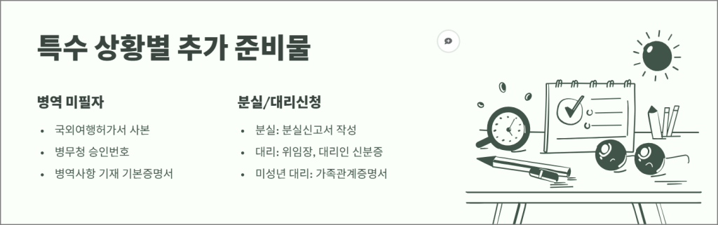 특수 상황별 추가 준비물 정리