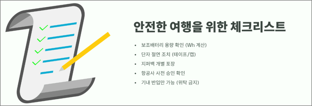 안전한 여행을 위한 체크리스트