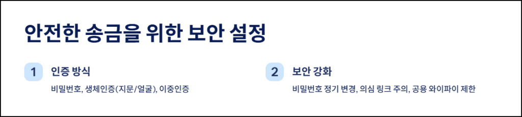 안전한 송금을 위한 보안 설정