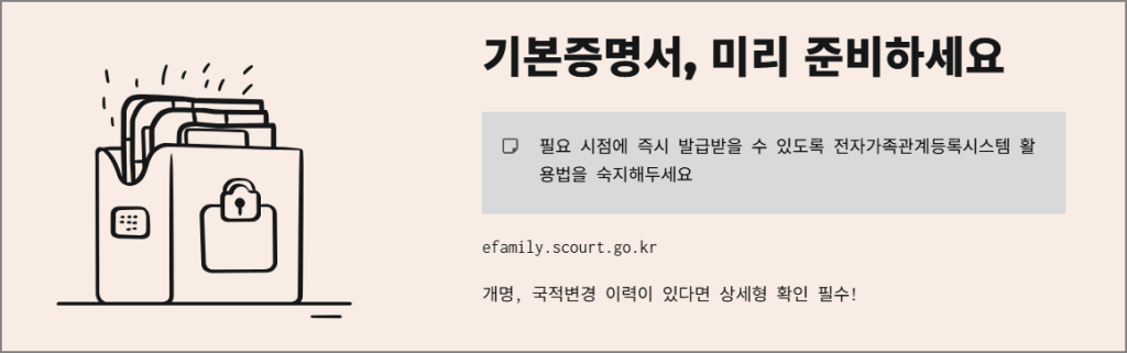 기본증명서, 미리 준비하세요