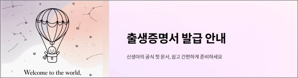출생증명서 발급 안내