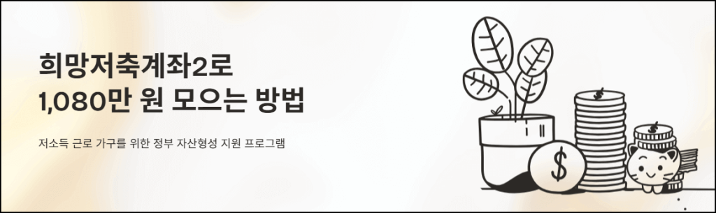 희망저축계좌2로 1,080만 원 모으는 방법