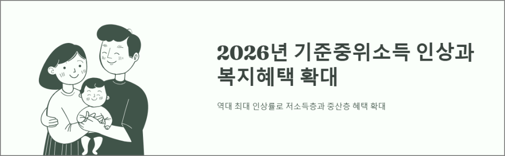 2026년 기준중위소득 인상과 복지혜택 확대