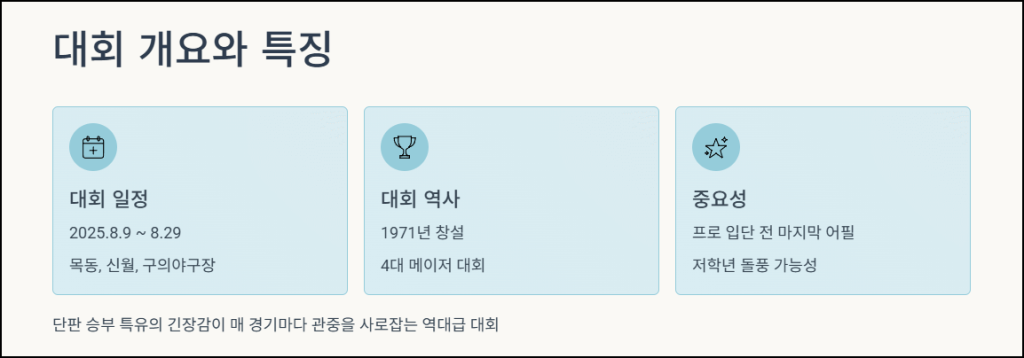 대회 개요와 특징