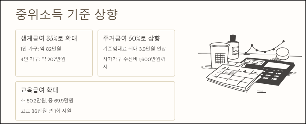 중위소득 기준 상향