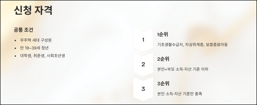 신청 자격 및 대상