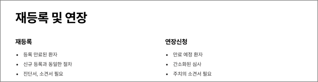 재등록 및 연장