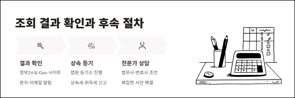 조회 결과 확인과 후속 절차