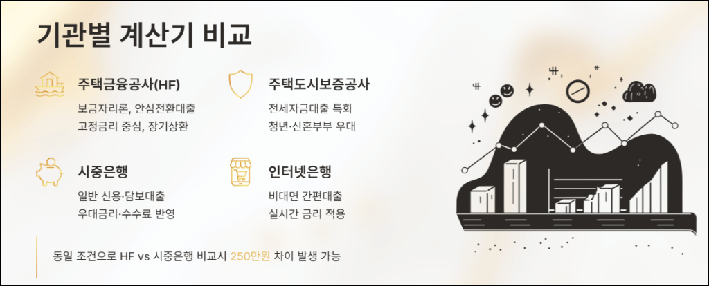 기관별 대출계산기 비교 포인트