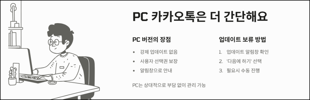 PC 카카오톡 업데이트 관리 방법