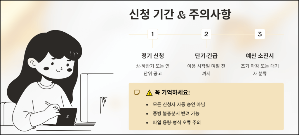 신청 기간과 유의사항