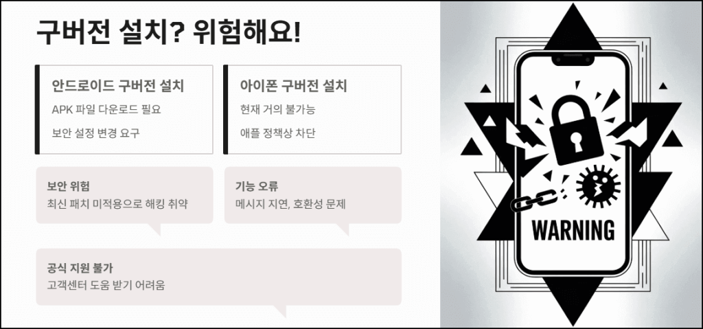 카카오톡 구버전 설치(다운그레이드) 관련