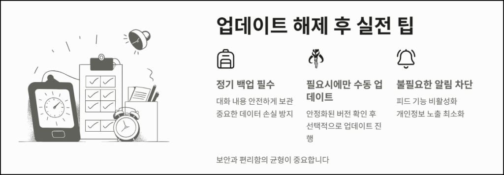 카카오톡 업데이트 해제 후 실전 팁