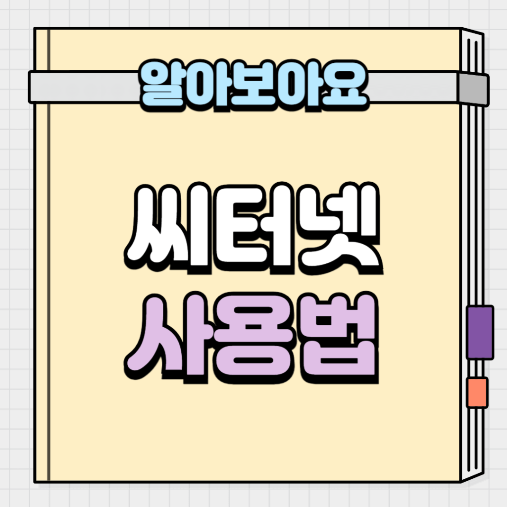 씨터넷 사용법