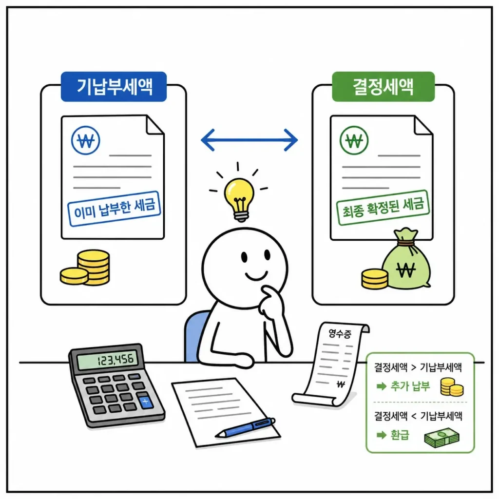 기납부세액과 결정세액 차이점