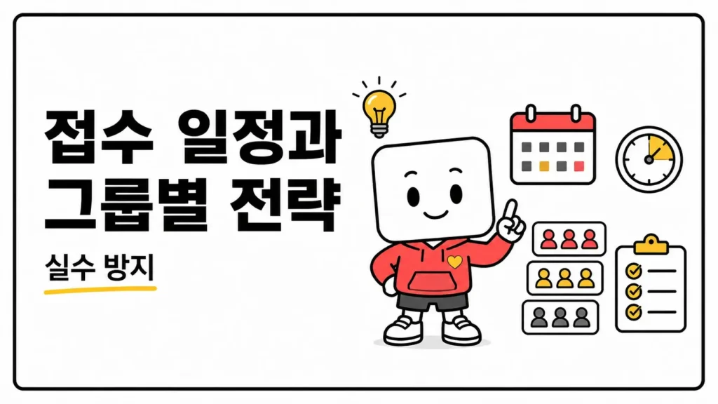 접수 일정과 그룹별 전략
