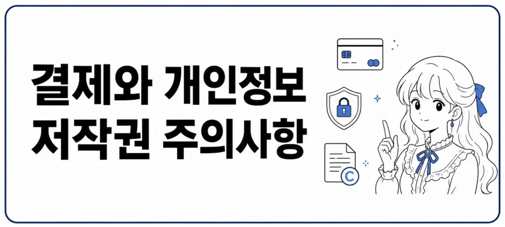 결제와 개인정보 저작권 주의사항